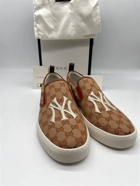 gucci x ny yankees|Gucci new Yankees slip on.